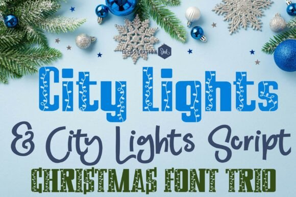 City Lights Trio: A Festive Font Collection for Holiday Design